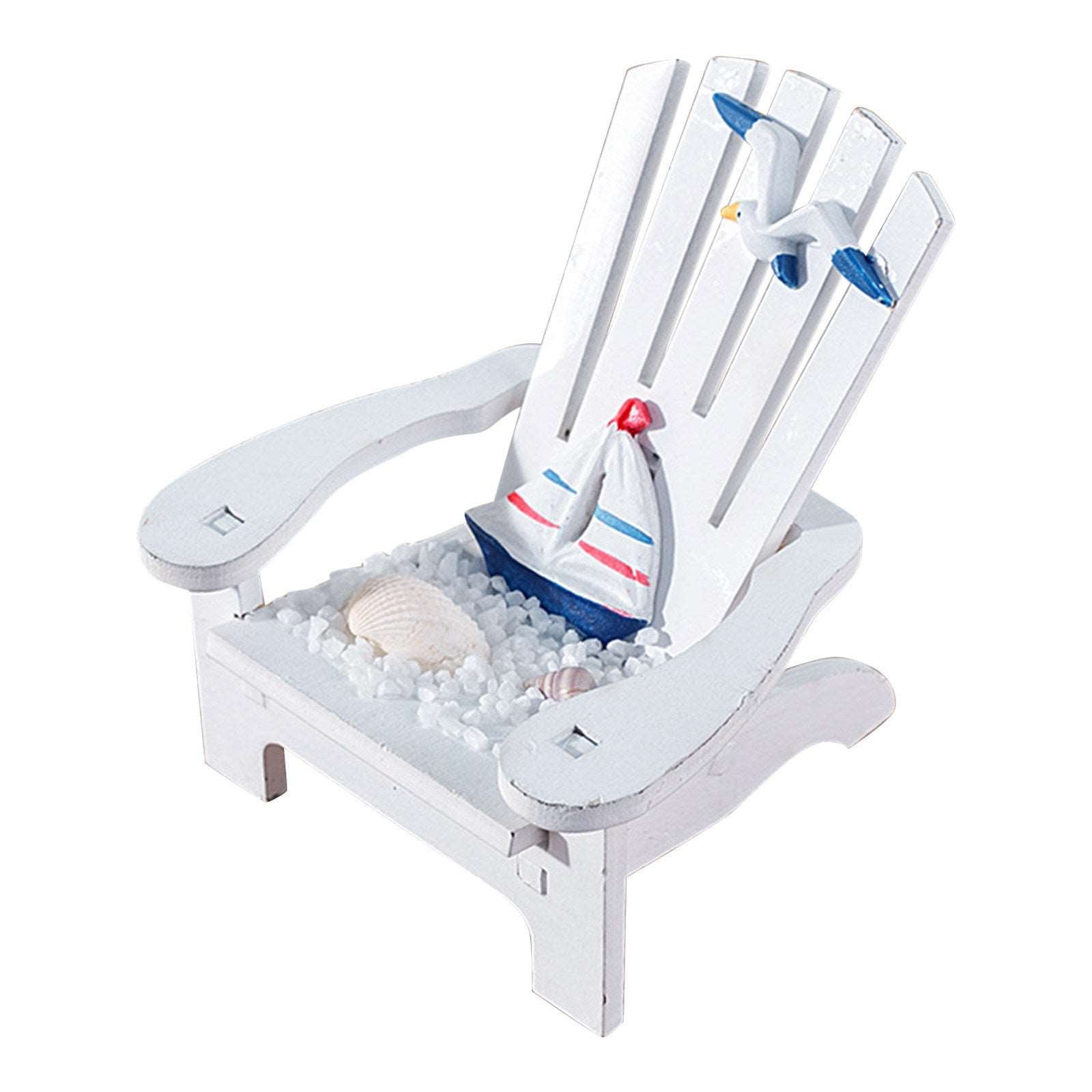 Beach Chair Home Decoration Creative Cute Ocean Beach Chair Ornament Wooden Craft Mini Miniature Kids Toy Decoración Hogar Doba